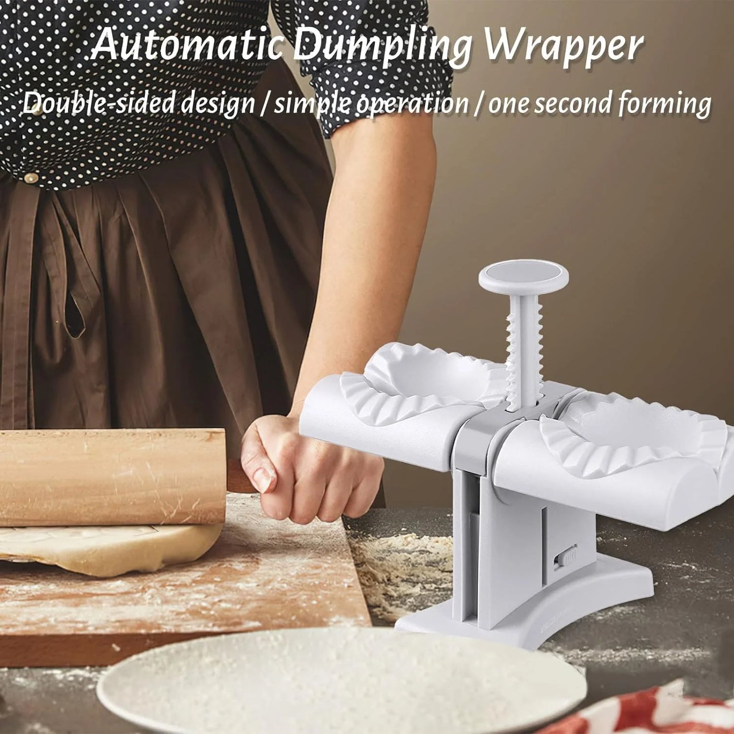 Double Head Dumpling Maker, Press Dumpling Mold, Automatic Dumpling Maker Mold, Two at Once Dumpling Wrap, Creative Momo Maker Machine, Stainless Steel Multifunction Dumpling Maker, Kitchen Dough Maker Gadget