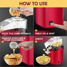 Popcorn Maker, Electric Mini Popcorn Machine Oil-Free, Small Fast Popper with Measuring Cup and Removable Cover