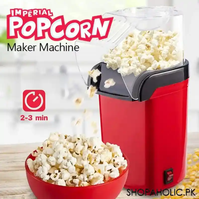 Popcorn Maker, Electric Mini Popcorn Machine Oil-Free, Small Fast Popper with Measuring Cup and Removable Cover