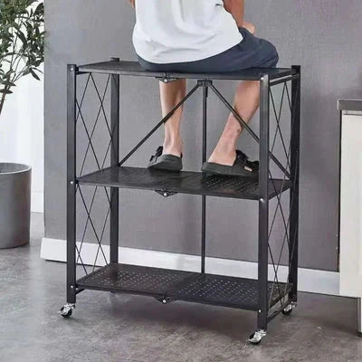 Foldable Kitchen Trolley 3-Layer