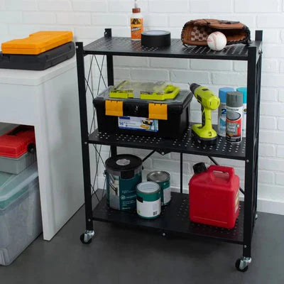 Foldable Kitchen Trolley 3-Layer