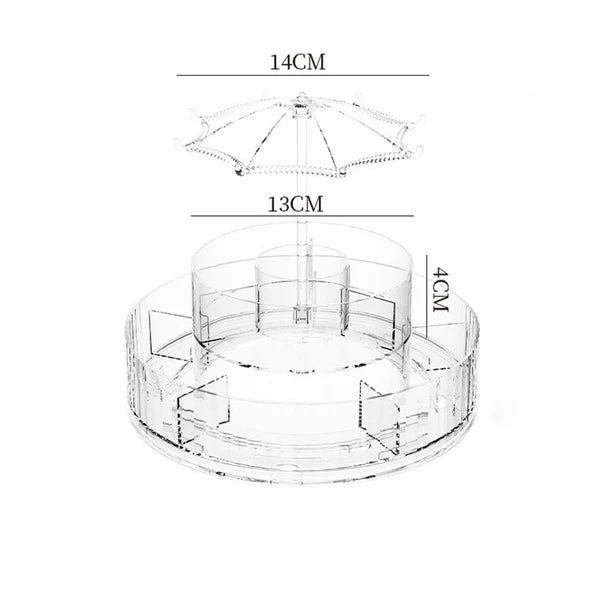 Umbrella Style Makeup Box 360° Degree Rotation