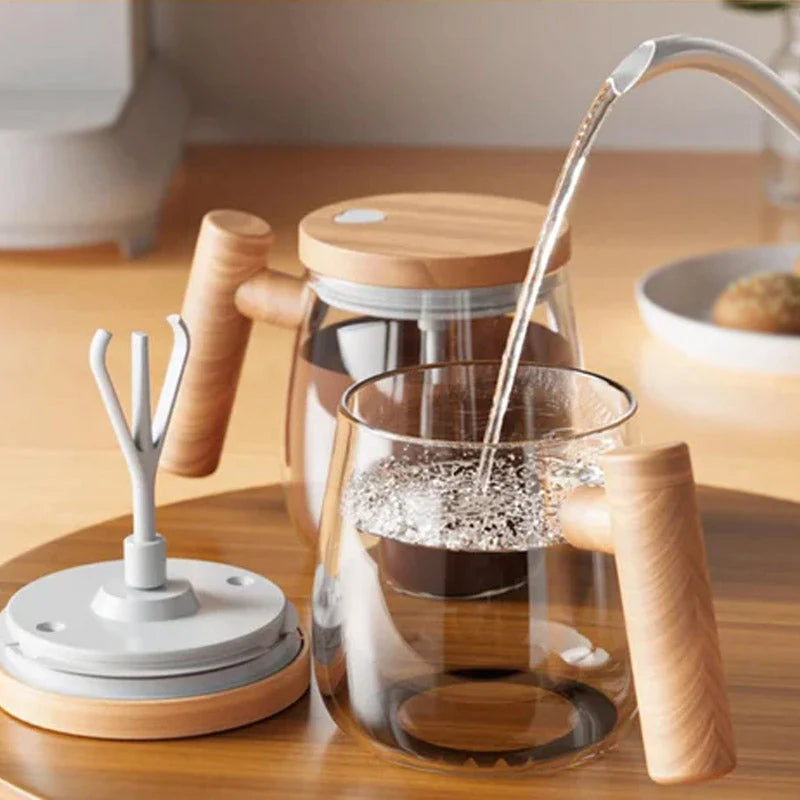 Self-Stirring Glass Cup