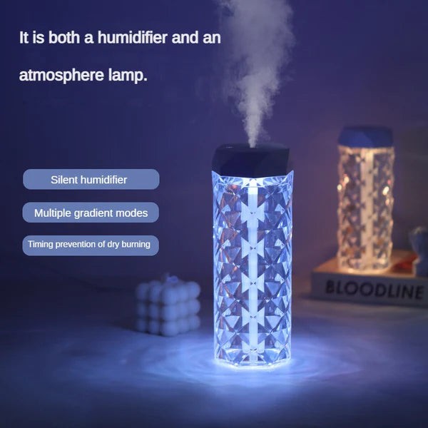 Crystal Lamp Humidifier with 7 Colors Touch Control