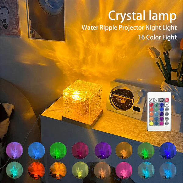 Dynamic Water Ripple Lamp Projector with 16 RGB colors